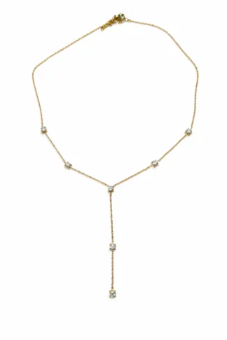 June 21 - Diamanten Y drop ketting goud