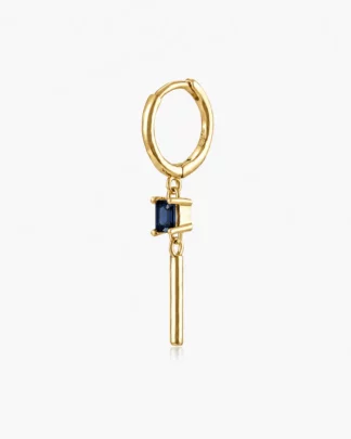 June 21 - Medium drop oorbel met Donker blauwe diamant (1stuk)